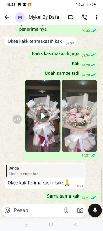 Testimonial Papan buket bunga PANGKAJENE KEPULAUAN