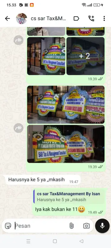 Testimonial papan bunga PANGKAJENE KEPULAUAN
